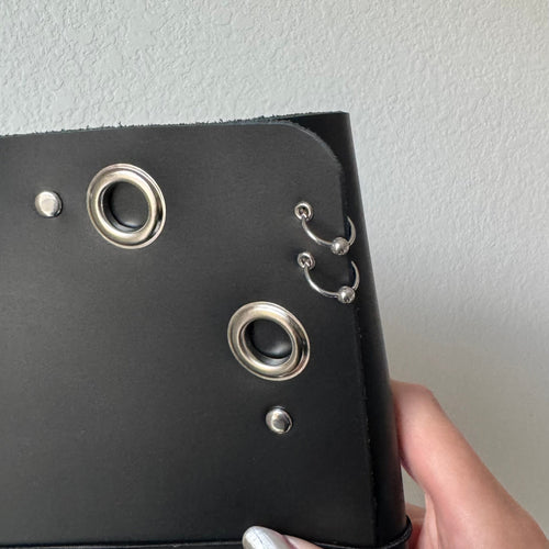 A5 Pierced Corner Grommet Leather Journal