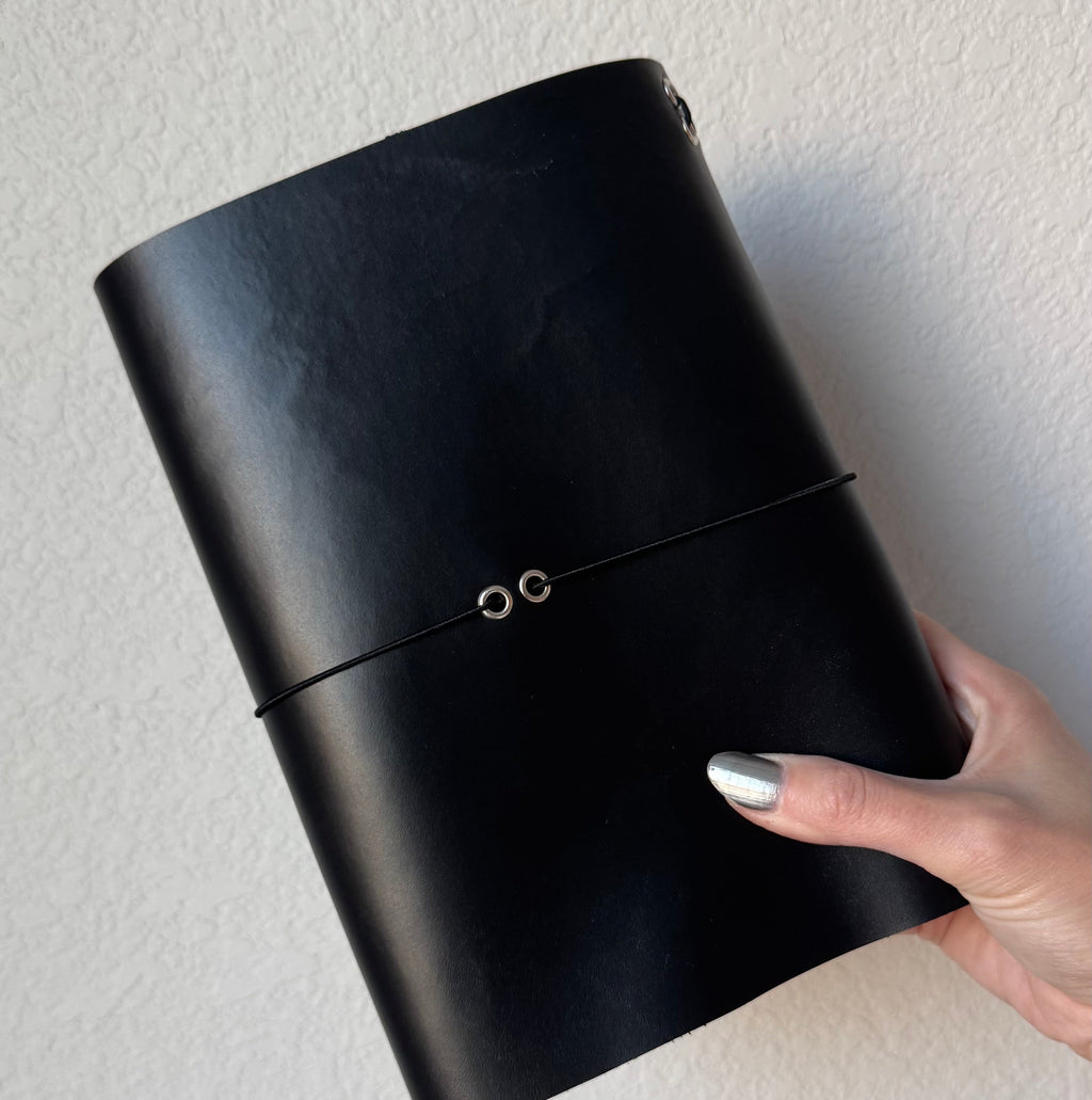 A5 Pierced Vertical Grommet Leather Journal