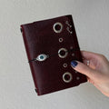 Grommet + Pierced + Eyeball Burgundy Leather Handmade Journal LIMITED FALL DROP