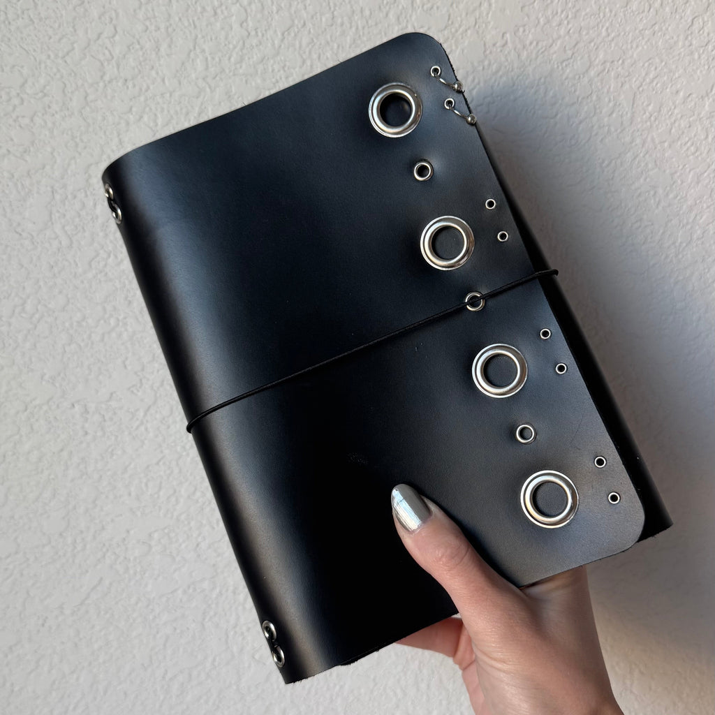 A5 Pierced Vertical Grommet Leather Journal