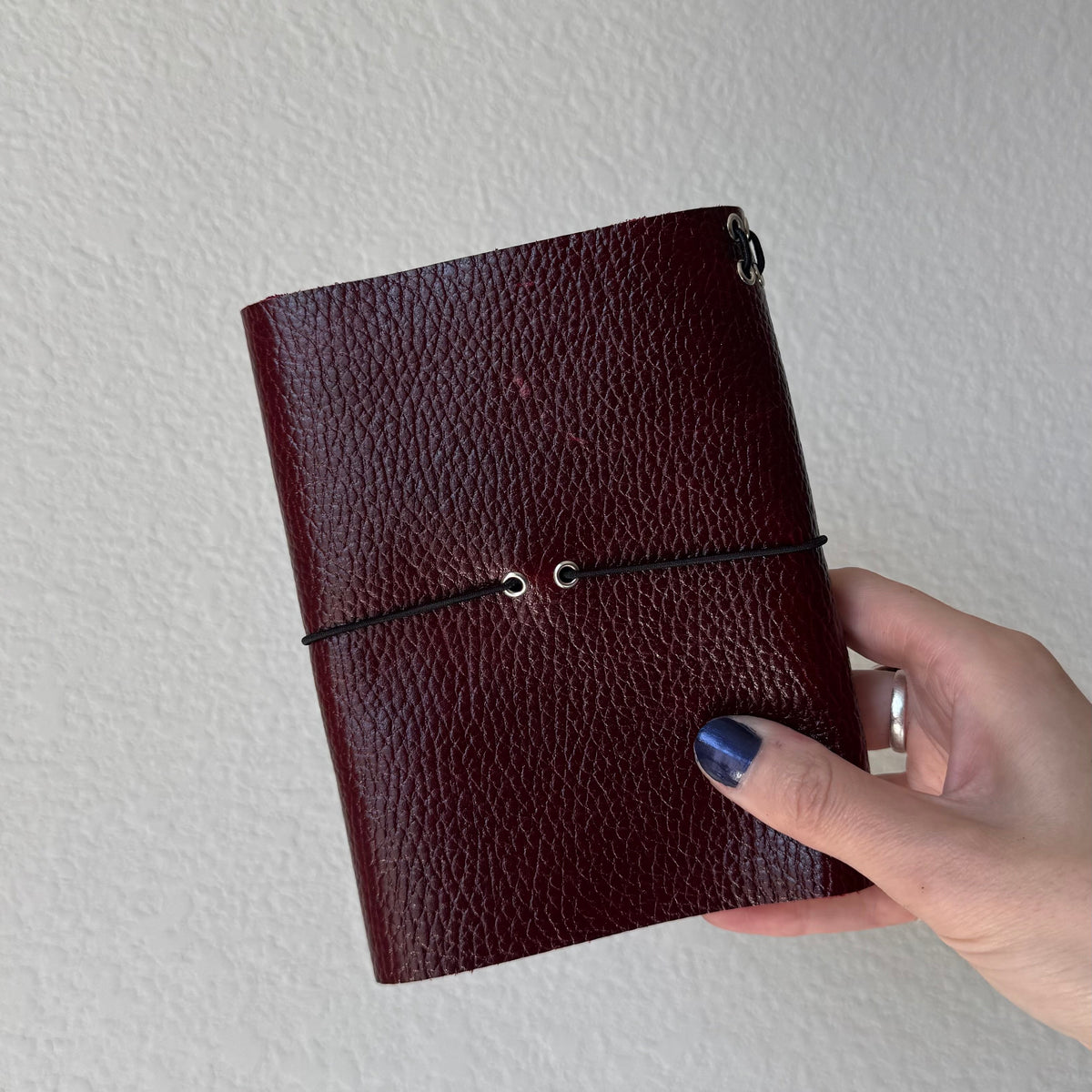 Grommet + Pierced + Eyeball Burgundy Leather Handmade Journal LIMITED FALL DROP
