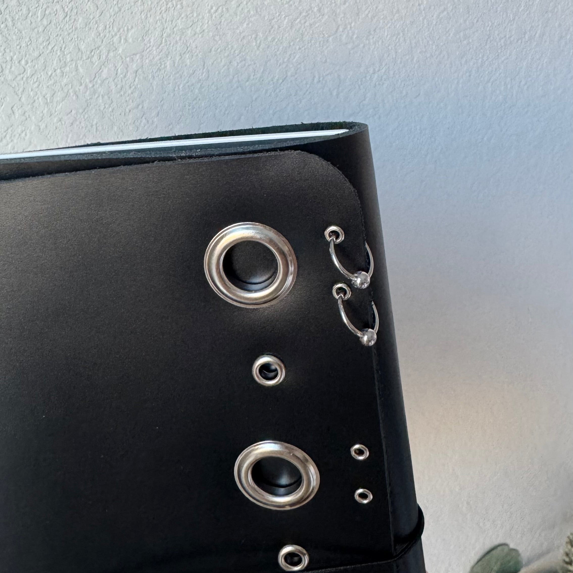 A5 Pierced Vertical Grommet Leather Journal