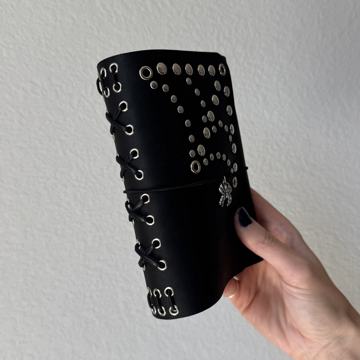 Spiderweb + Spider + Corset Detail Leather Handmade Journal LIMITED FALL DROP