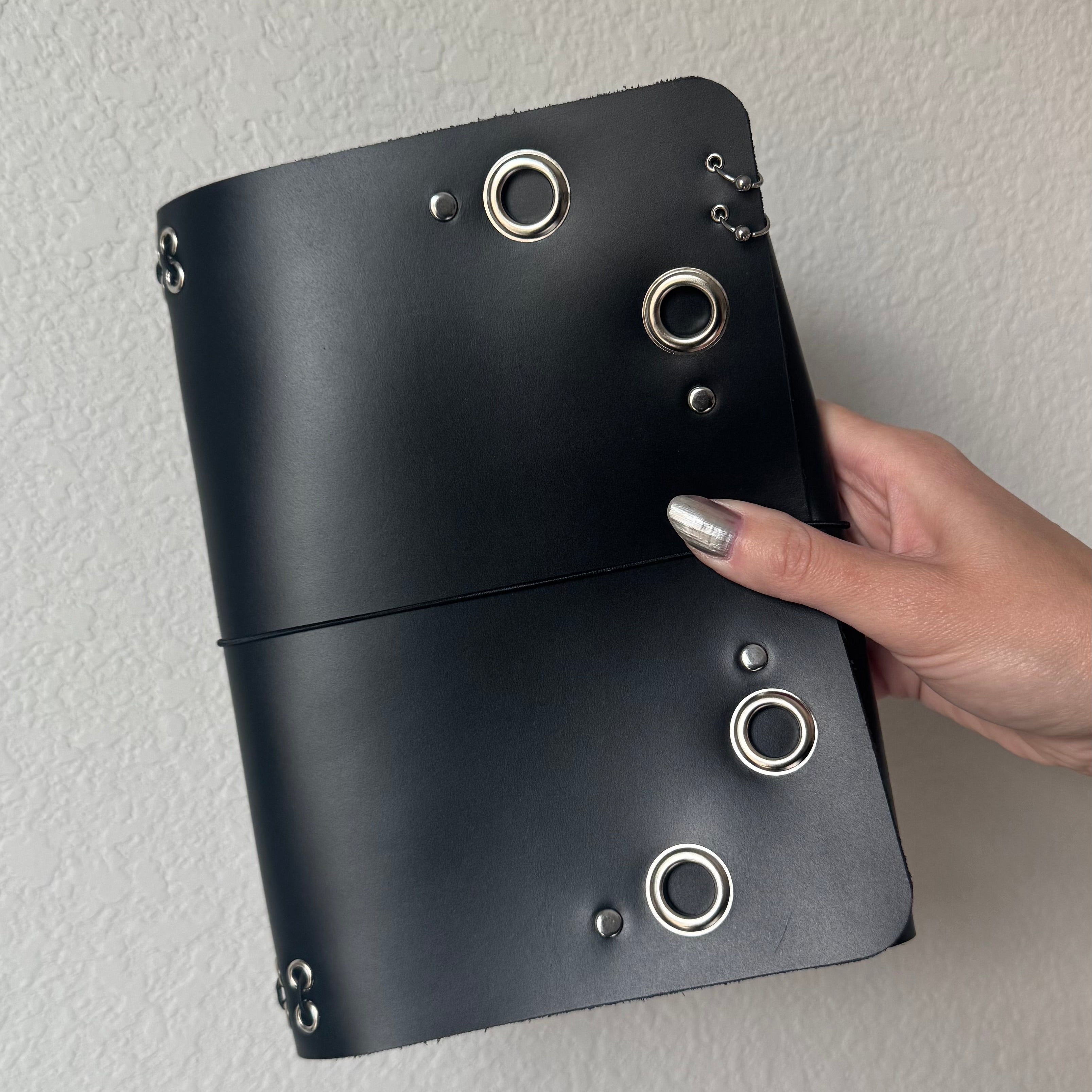 A5 Pierced Corner Grommet Leather Journal